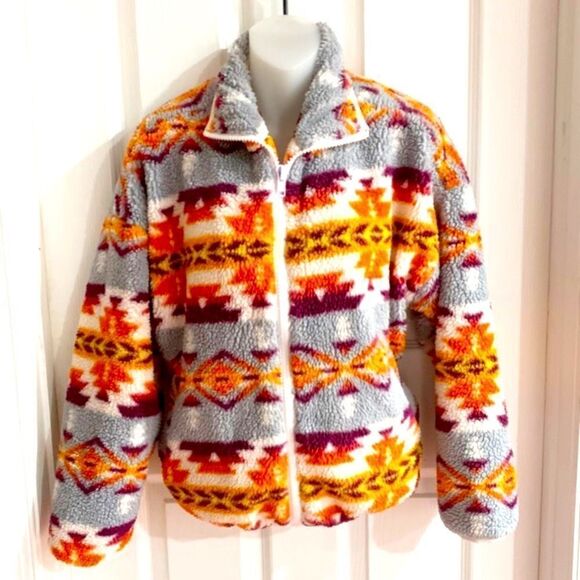Forever 21 Aztec Print Fleece Jacket — Size S - Picture 2 of 5